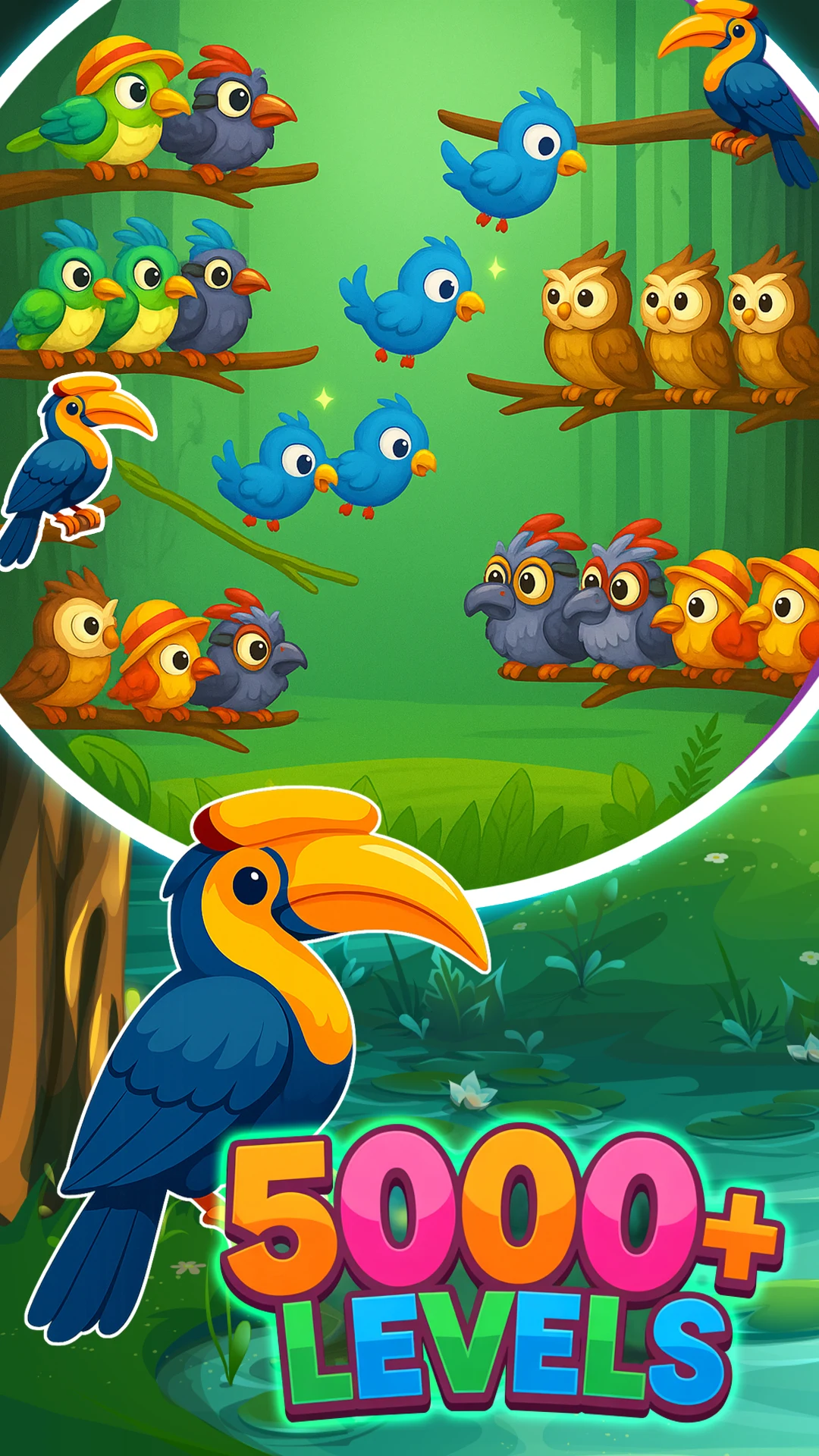 Birds Color Sort: Puzzle Game screenshot